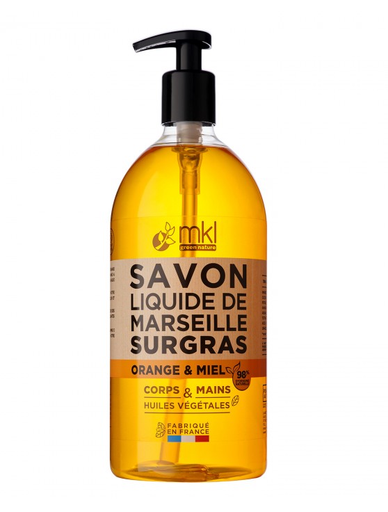 MKL Savon Liquide de Marseille Surgras Orange & Miel 1L